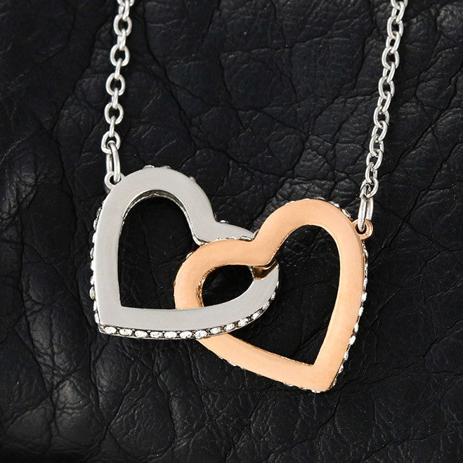 Personalized Girlfriend Interlocking Hearts Necklace